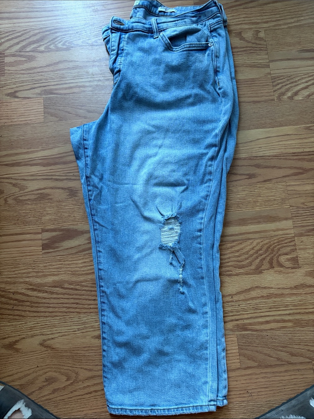Wonderly Light Blue Distressed Boyfriend Jeans